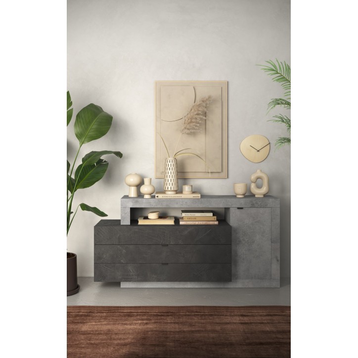 Buffet FREEDOM Béton/plomb 160 cm