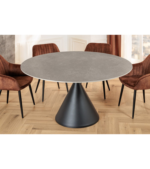 Mesa SIGNATURE redonda 135 cm - Efecto mármol gris
