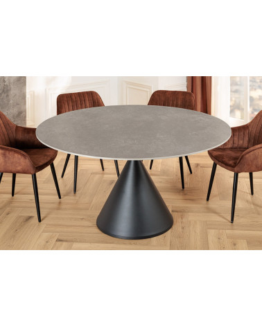 Table SIGNATURE ronde 135 cm - Effet marbre gris