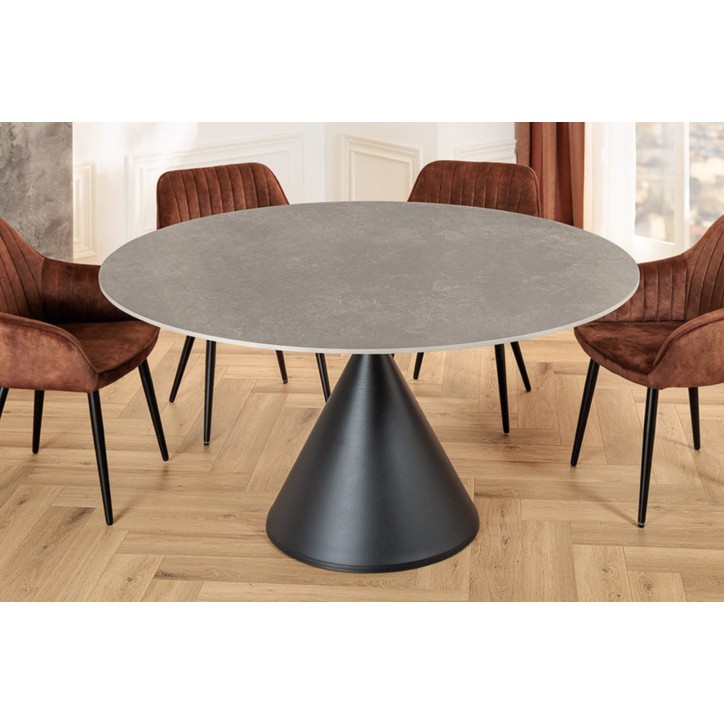 Mesa SIGNATURE redonda 135 cm - Efecto mármol gris