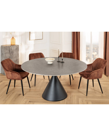Tavolo SIGNATURE rotondo 135 cm - Effetto marmo grigio