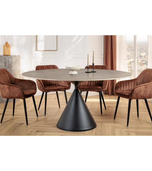 Mesa SIGNATURE redonda 135 cm - Efecto mármol gris