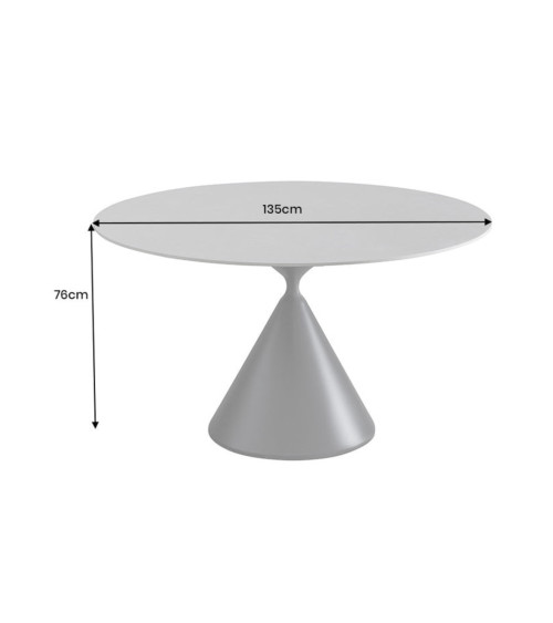 Mesa SIGNATURE redonda 135 cm - Efecto mármol gris