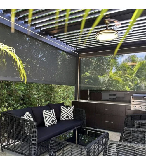 copy of Pergola Jane 4x4 m in aluminium – met 3 zijschermen