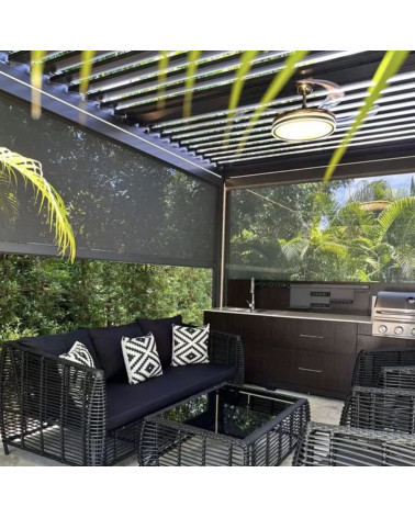 copy of Pergola Jane 4x4 m in aluminium – met 3 zijschermen