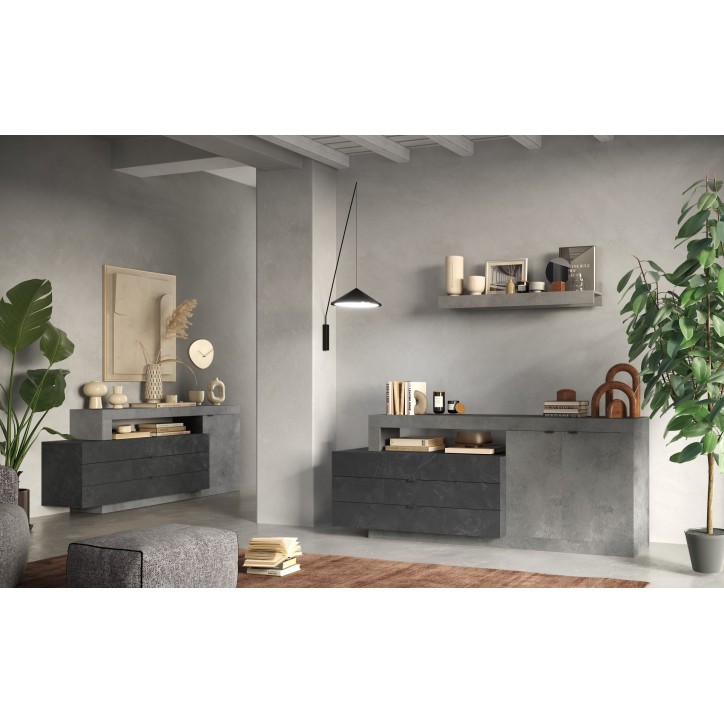 Buffet FREEDOM Béton/plomb 160 cm