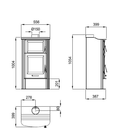 Poêle à bois en fonte TUDELA - 13kw