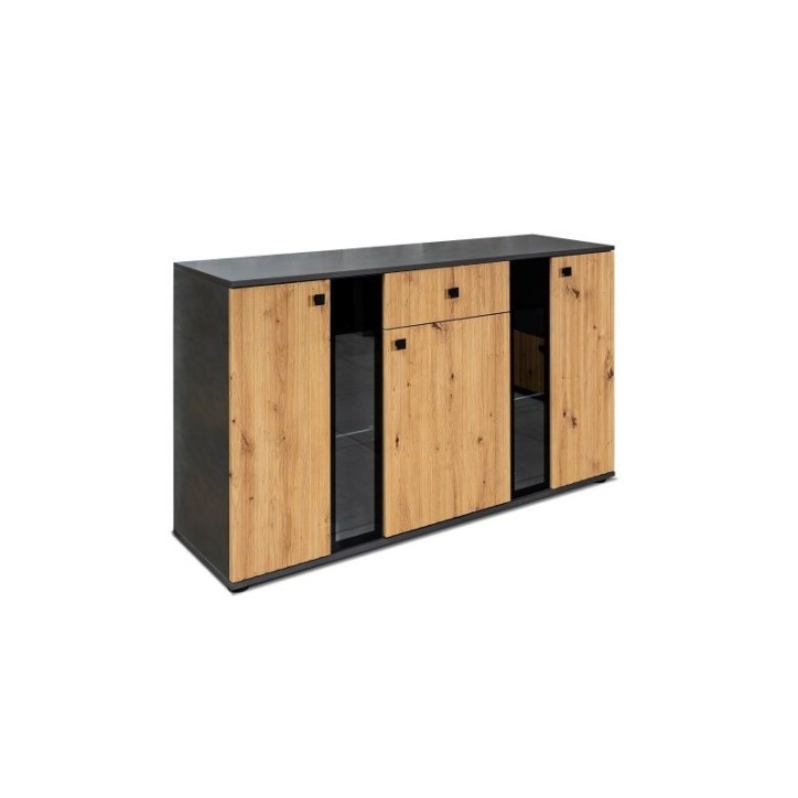 Salon complet CALI chêne et noir