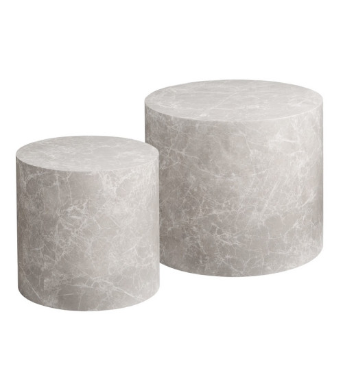 Set de 2 Tables basses Prague blanc