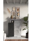 Buffet haut 2 portes FREEDOM Béton/plomb 87 x 142 cm