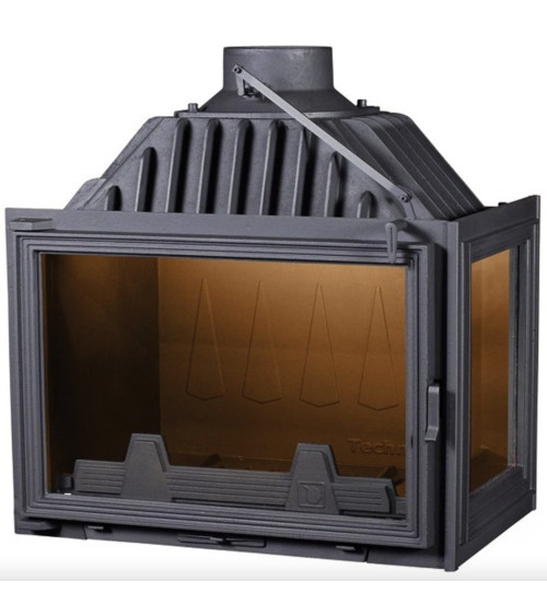 Insertable de chimenea Eliott negro 15kW con vidrio a la derecha