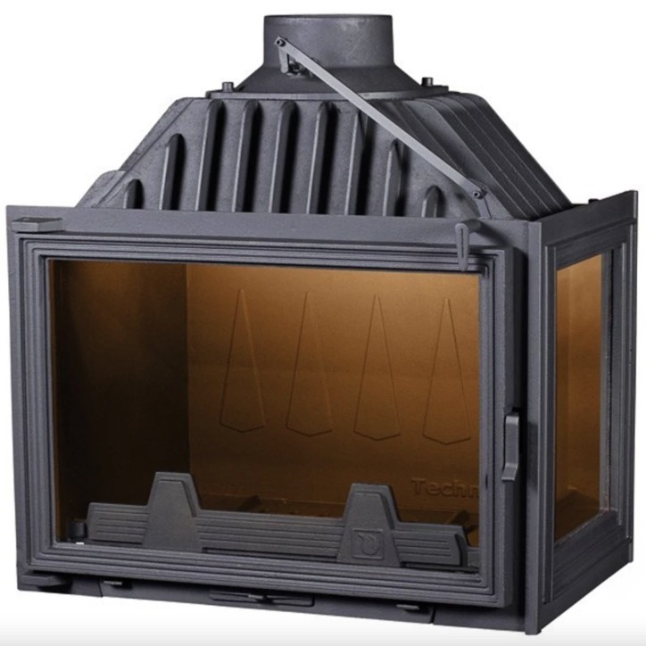 Insert cheminée Eliott - noir 15kW vitre à droite