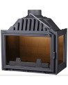 Insertable de chimenea Eliott negro 15kW con vidrio a la derecha