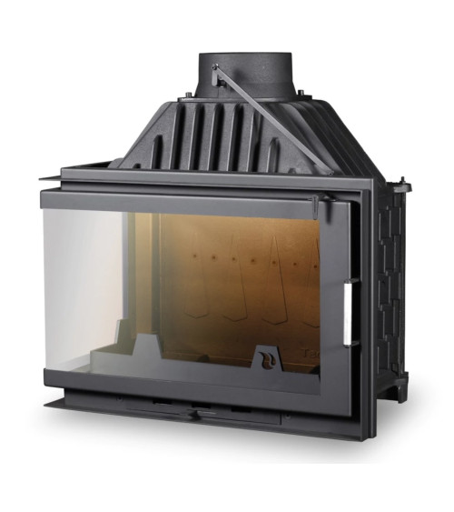 Insert cheminée Carolina noir 15kW avec vitre à gauche