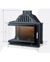 Insert cheminée Carolina noir 15kW avec vitre à gauche