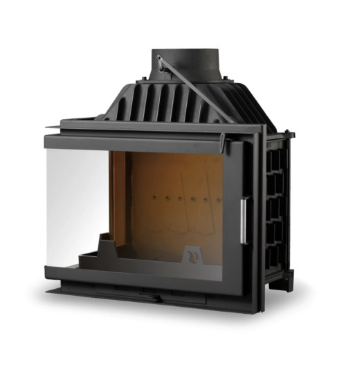 Insert cheminée Pierre - noir 13kW vitre à gauche