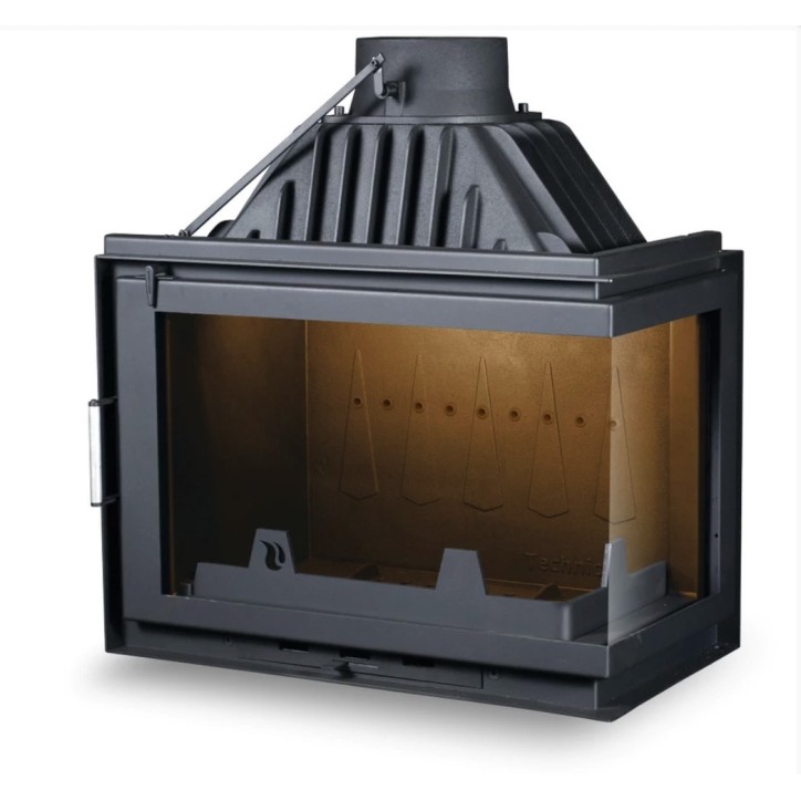 Insert cheminée Pierre - noir 13kW vitre à droite