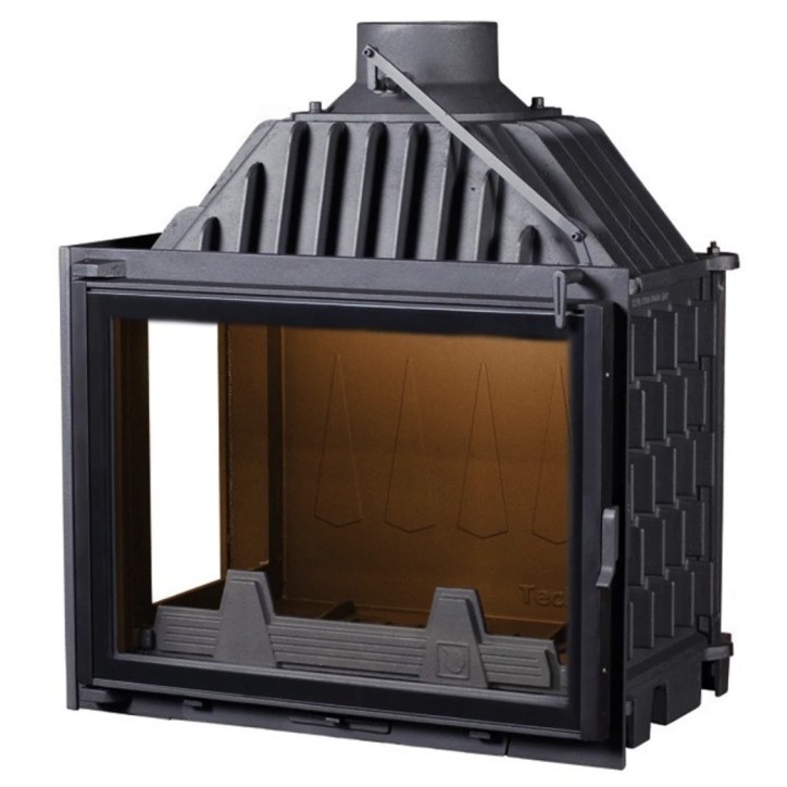 Insertable de chimenea Eloie negro 15 kW cristal a la izquierda