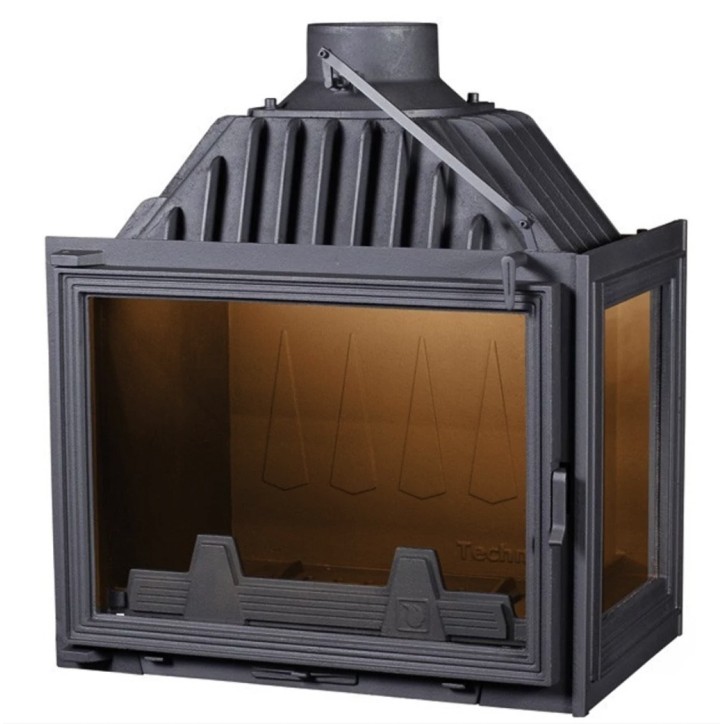 Insertable de chimenea Charlotte negro 13kW cristal a la derecha