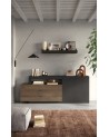 Buffet 2 portes + 3 tiroirs FREEDOM Lave/chêne Mercure 200 cm