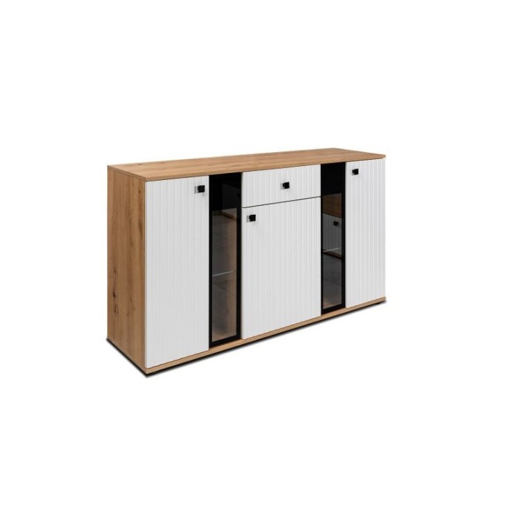 Salon complet CALI chêne et blanc