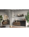 Buffet 2 portes + 3 tiroirs FREEDOM Lave/chêne Mercure 200 cm