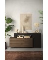 Buffet 1 porte + 3 tiroirs FREEDOM Lave/chêne Mercure 160 cm