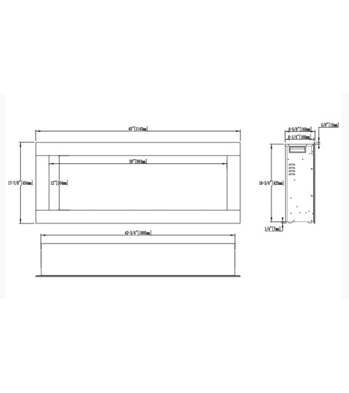 Cheminée électrique encastrable et murale Diane 115cm - 1400/1600 W
