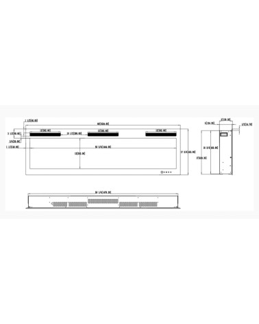 Cheminée électrique encastrable et murale Marjorie 153cm - 1400/1600W