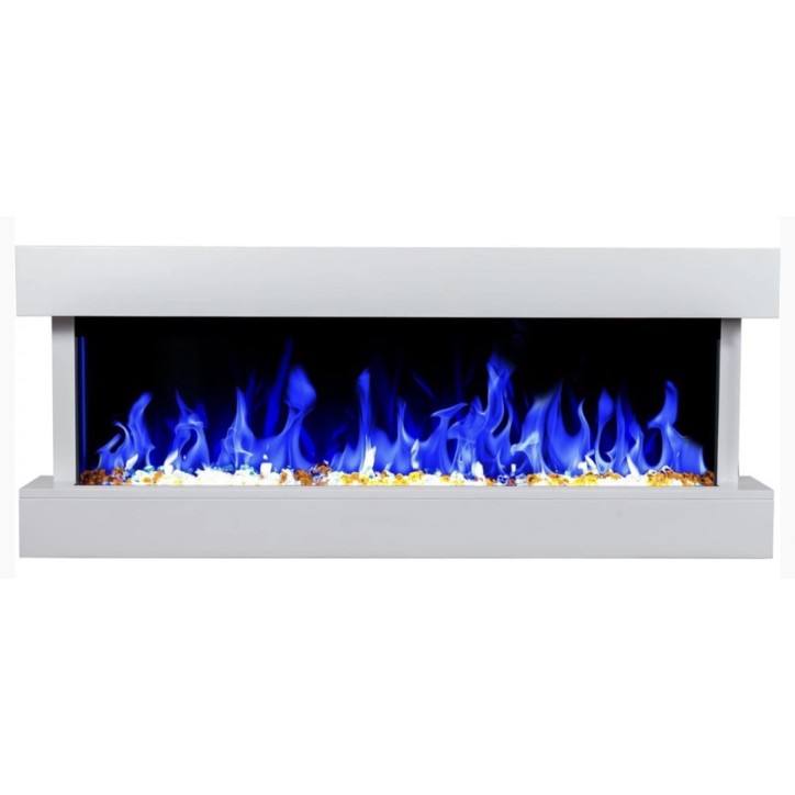 Cheminée électrique murale Mathieu - 130cm Blanche