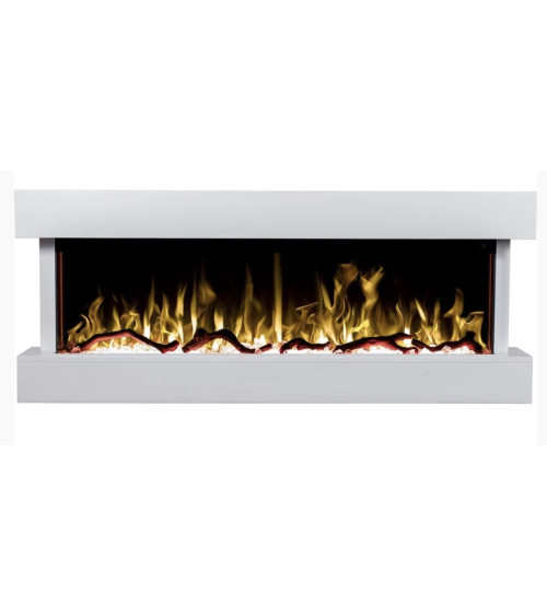 Chimenea eléctrica de pared Mathieu 130 cm Blanca – 750/1500 W