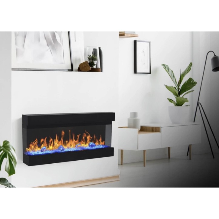 Cheminée électrique encastrable et murale Iris 110cm - 750/1500 W
