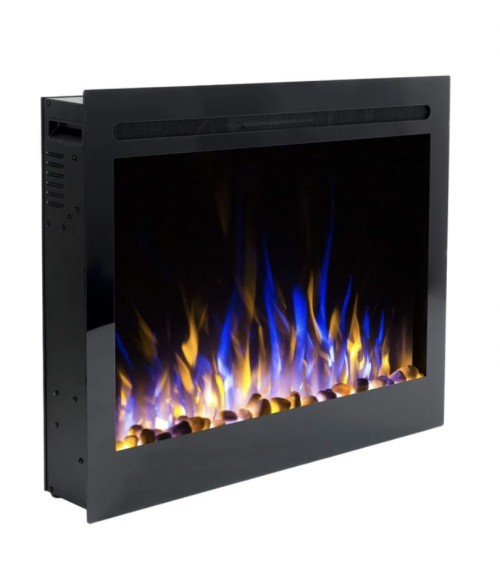 Cheminée électrique encastrable et murale Marjorie 77cm - 1400/1600W
