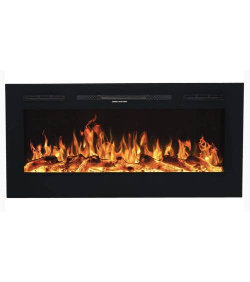 Chimenea eléctrica empotrable y mural Marjorie 114cm - 750/1500W