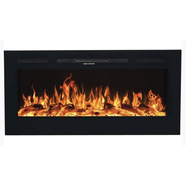 Chimenea eléctrica empotrable y mural Marjorie 114cm - 750/1500W
