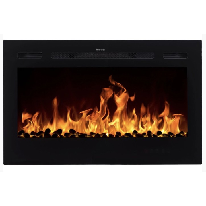 Caminetto elettrico da incasso e da parete Marjorie 91cm - 750/1500W