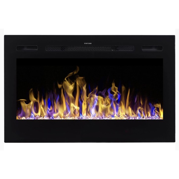 Cheminée électrique encastrable et murale Marjorie 91cm - 750/1500W
