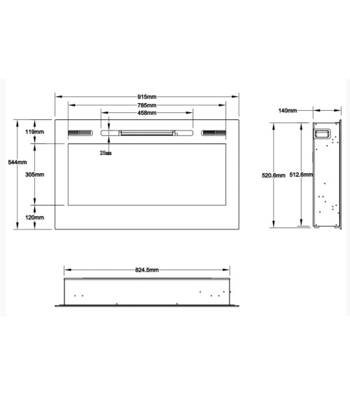 copy of Lareira a bio-etanol OSAKA 3,0 kw preto