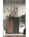 Buffet haut 2 portes FREEDOM Lave/chêne Mercure 87 x 142 cm