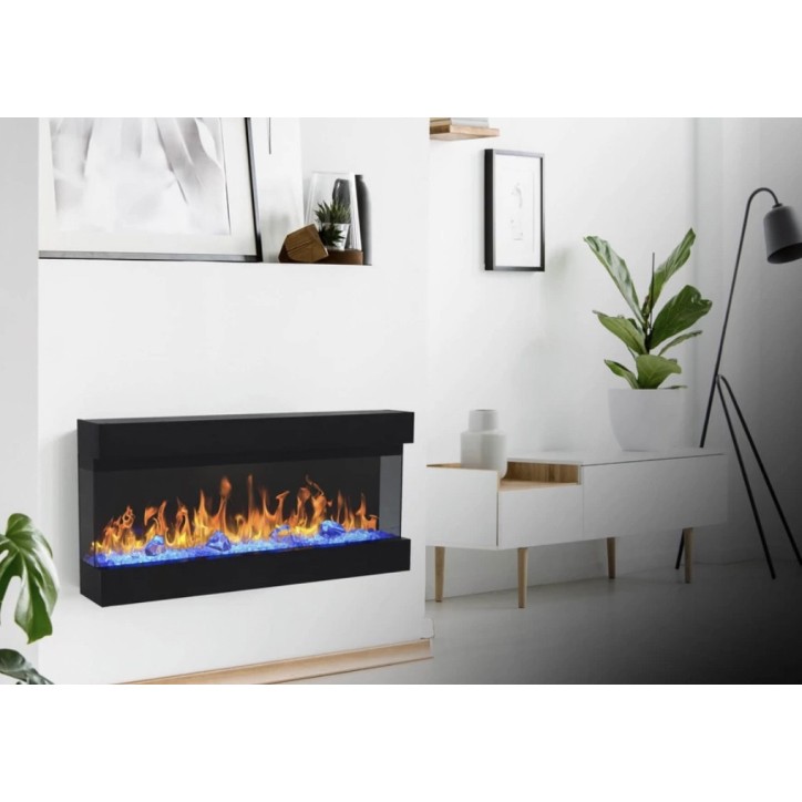 Cheminée électrique encastrable et murale Iris 127cm - 750/1500 W