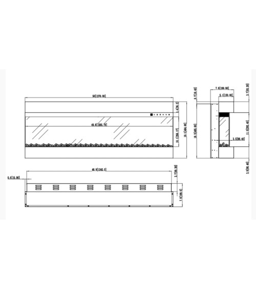 Cheminée électrique encastrable et murale Iris 127cm - 750/1500 W