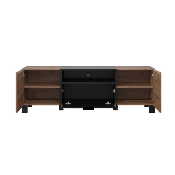 Salon complet KYOTO : table basse, meuble TV, vitrine, commode haute, (buffet)