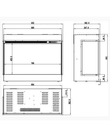 Caminetto elettrico da incasso Solène 80cm - 1400 / 1600 W