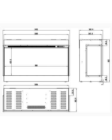 Cheminée électrique encastrable Solène 100cm - 1400 / 1600 W
