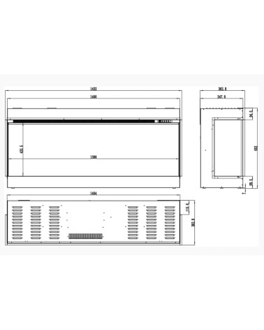 Camino elettrico da incasso Solène 140cm - 1400 / 1600 W