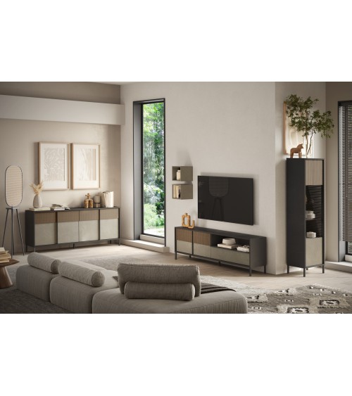 Salon complet ETNA Lave, argile et chêne mercure