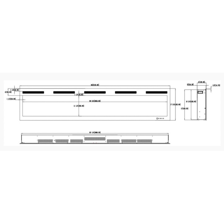 Caminetto elettrico da incasso e da parete Marjorie 213cm - 1400/1600W