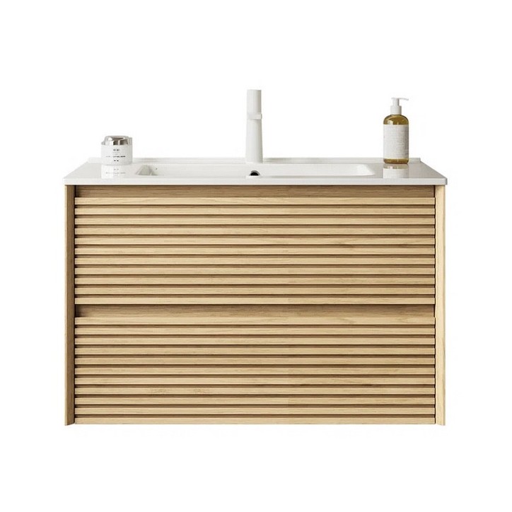 Mobile bagno con lavabo integrato Alia in rovere massello chiaro - 700x457x598 mm