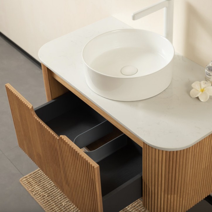 Mobile sottolavabo Stéphane in rovere massello chiaro – 700x547x466 mm