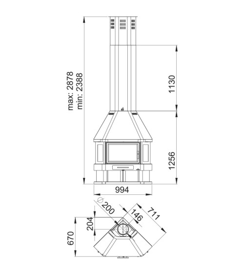 Poêle à bois LORCA - 14kw